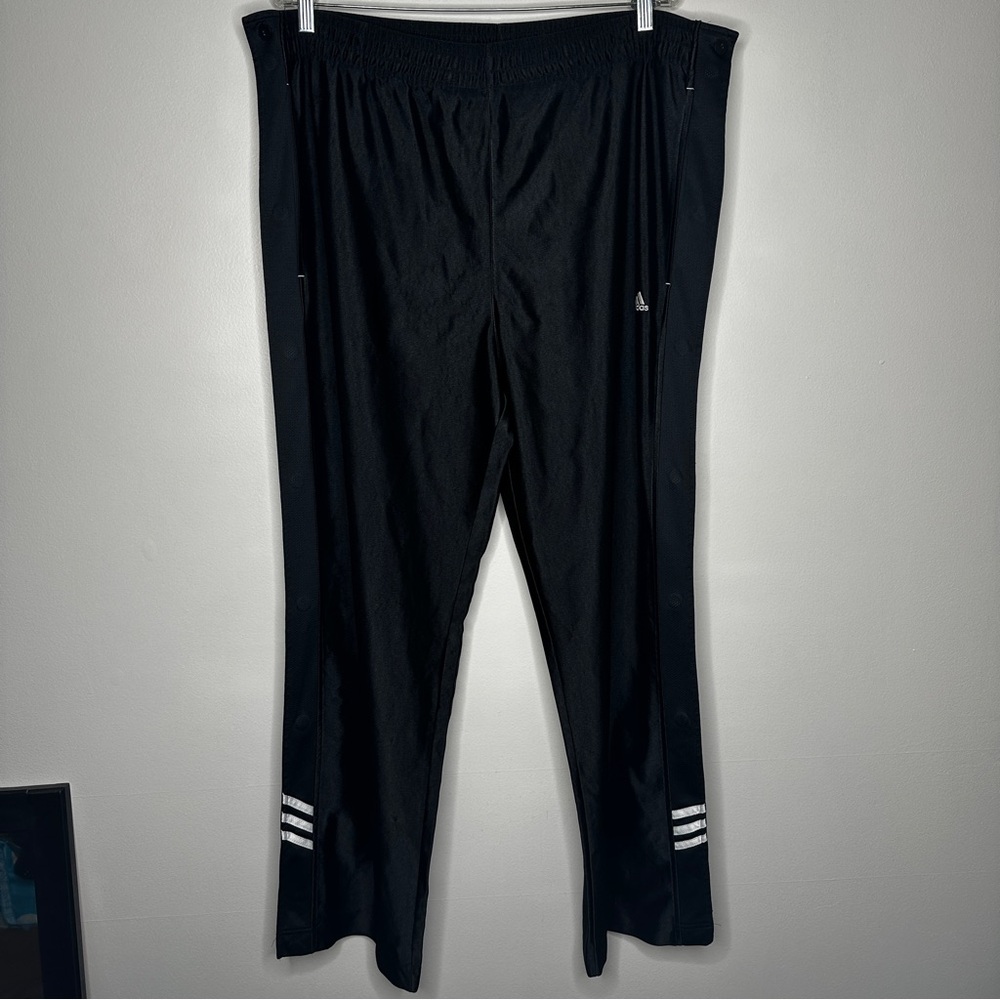 Vintage Black Snap Adidas‎ Black sweat pants XL